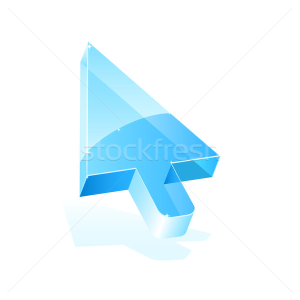 Foto stock: Flecha · cursor · ilustración · azul · icono · aislado