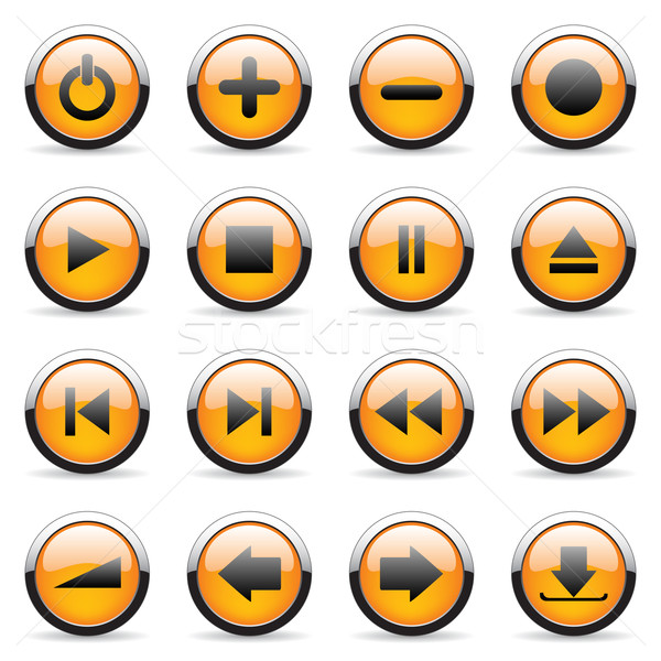 Stock foto: Web-Icons · Set · Web · orange · Symbole · Design
