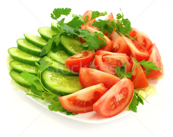 新鮮蔬菜 盤 新鮮 好吃 蔬菜 白 商業照片 © gladcov