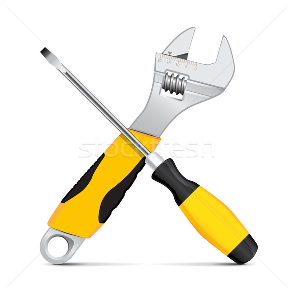 Vector wrench and screwdriver Stock photo © gladcov