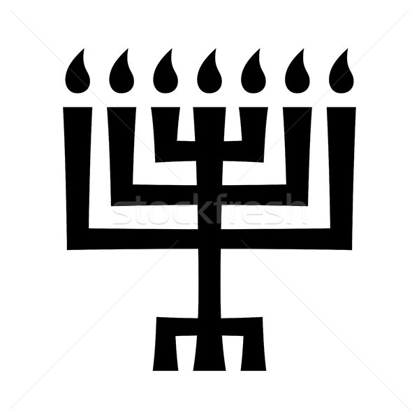 Starożytnych hebrajski siedem lampy używany Zdjęcia stock © Glasaigh