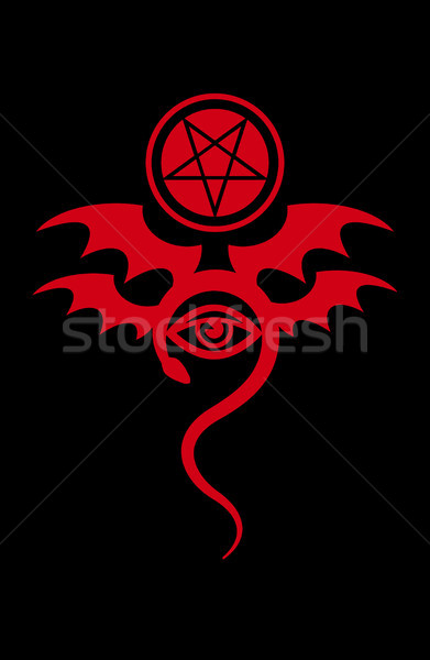 Stock foto: Bösen · Auge · Emblem · Zauberei · Zeichen · bloody