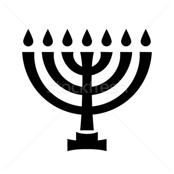 Stock photo: Menorah (ancient Hebrew sacred seven-candleholder)