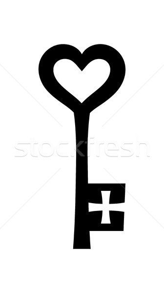 Chiave cuore simbolo segreto conoscenza scoperta Foto d'archivio © Glasaigh