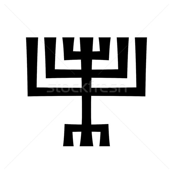 Eski İbranice yedi lambalar kullanılmış Stok fotoğraf © Glasaigh