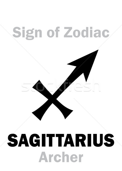 Astrologia podpisania zodiak łucznik alfabet Zdjęcia stock © Glasaigh