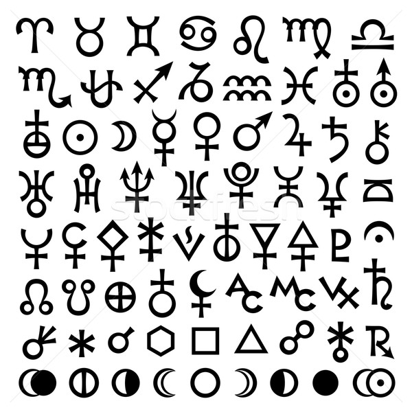Principal astrologic semne simboluri mare set Imagine de stoc © Glasaigh