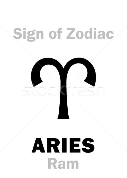 Astrologie semna zodiac berbec alfabet Imagine de stoc © Glasaigh