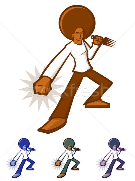 Afro man actie karakter reus muziek Stockfoto © gleighly