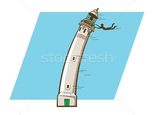 Windy Lighthouse Stock photo © gleighly