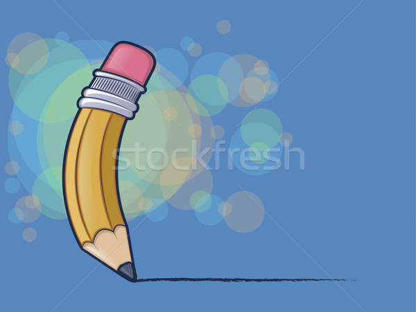Terug naar school potlood illustratie werk kunst onderwijs Stockfoto © gleighly