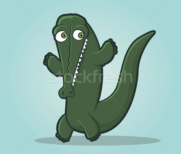 Gelukkig alligator illustratie cartoon krokodil Stockfoto © gleighly