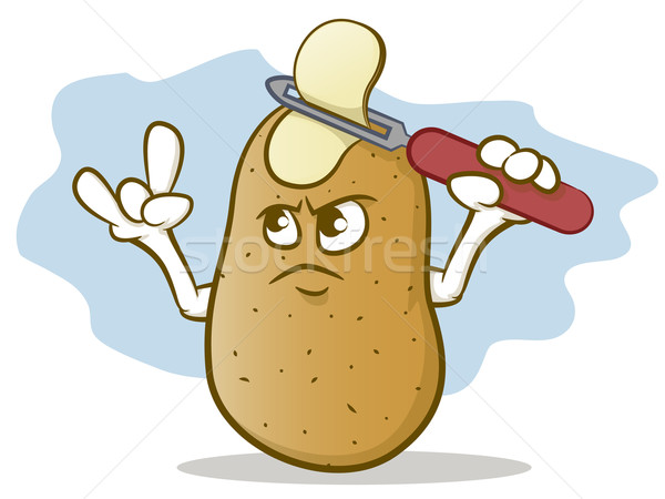 картофеля кожи голову Cartoon собственный картофельные чипсы Сток-фото © gleighly