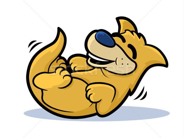 Lachend hond cartoon Maakt een reservekopie ontwerp lachen Stockfoto © gleighly