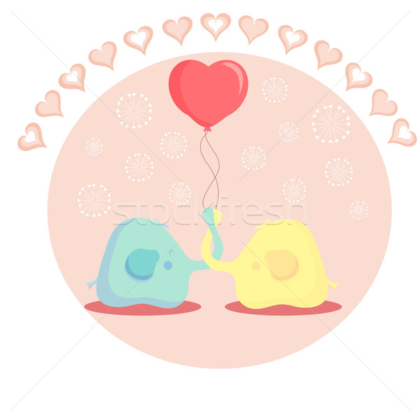 Cute éléphant amour deux balle [[stock_photo]] © Glenofobiya