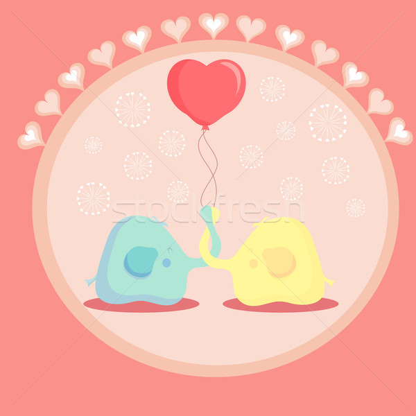 Cute éléphant amour deux balle [[stock_photo]] © Glenofobiya