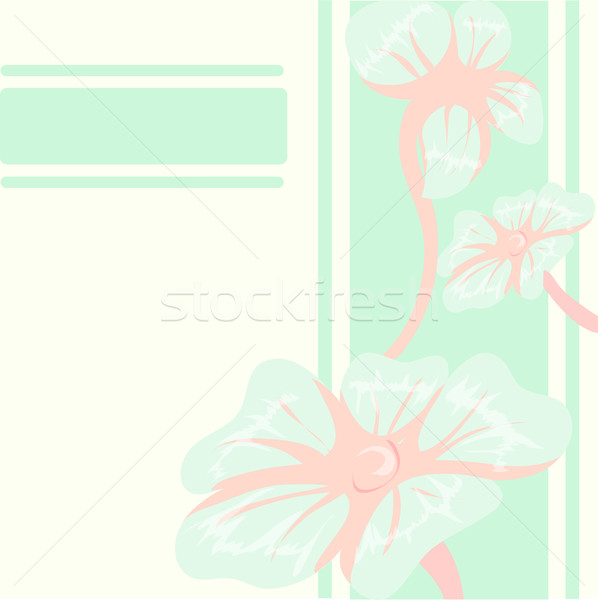 Décoratif floral bleu fleurs rose carte postale [[stock_photo]] © Glenofobiya