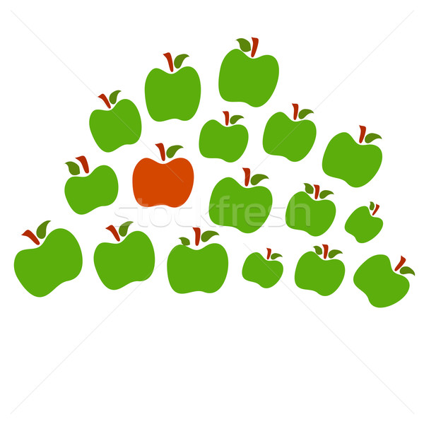 Isolé pommes une rouge autre vert [[stock_photo]] © Glenofobiya