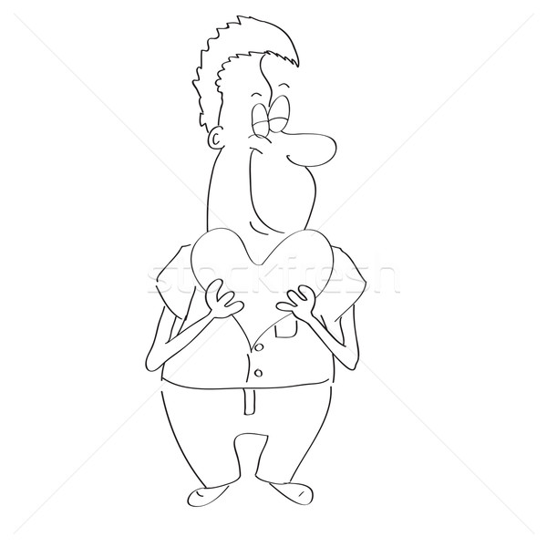 Homme coeurs illustration coeur mains [[stock_photo]] © Glenofobiya