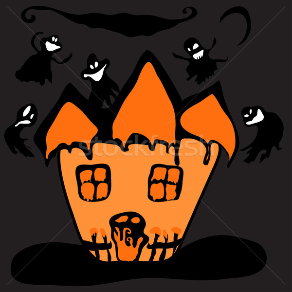 Halloween sorcière maison isolé blanche [[stock_photo]] © Glenofobiya