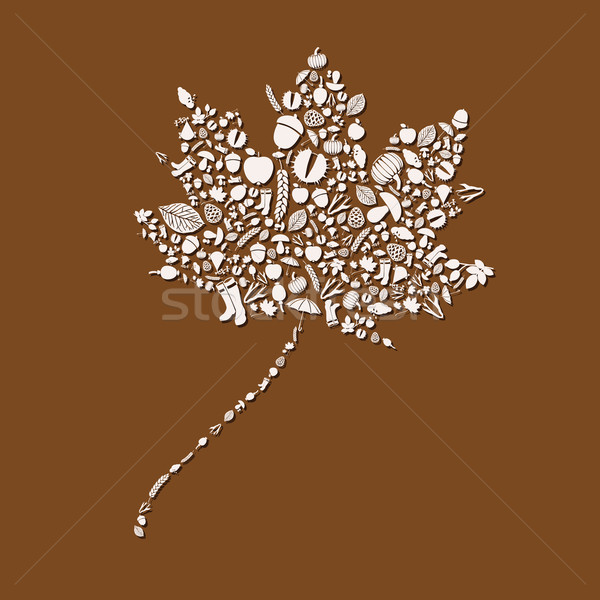 Herbst Blatt Design Web Mais Wolke Stock foto © glorcza