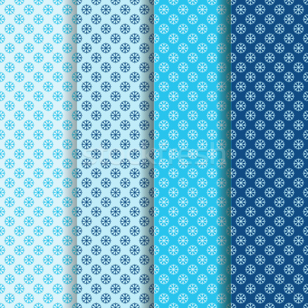 set of snow flag seamless patterns Stock photo © glorcza