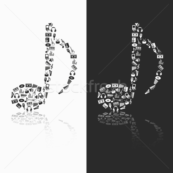 Stock foto: Musik · Symbole · beachten · Gitarre · Design · Tastatur