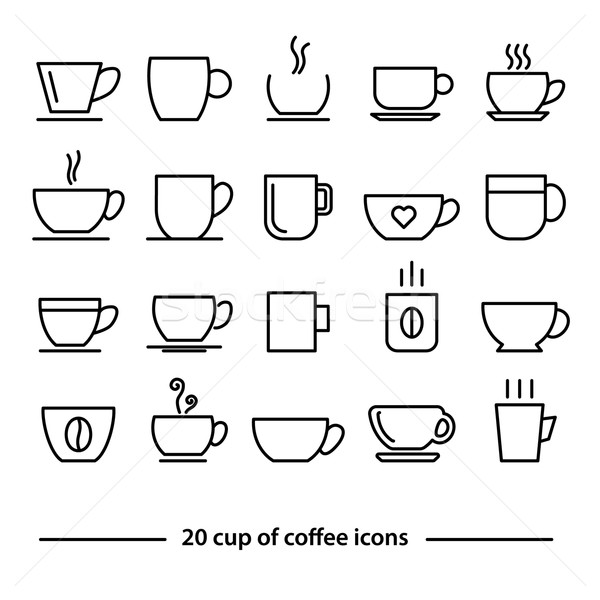 cup of coffe icons Stock photo © glorcza