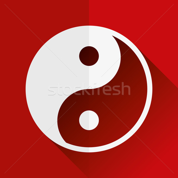 yin yang flat icon Stock photo © glorcza