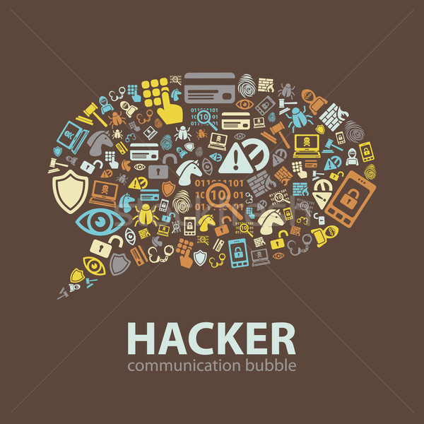 hacker communication bubble Stock photo © glorcza