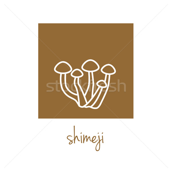 shimeji icon on brown square Stock photo © glorcza