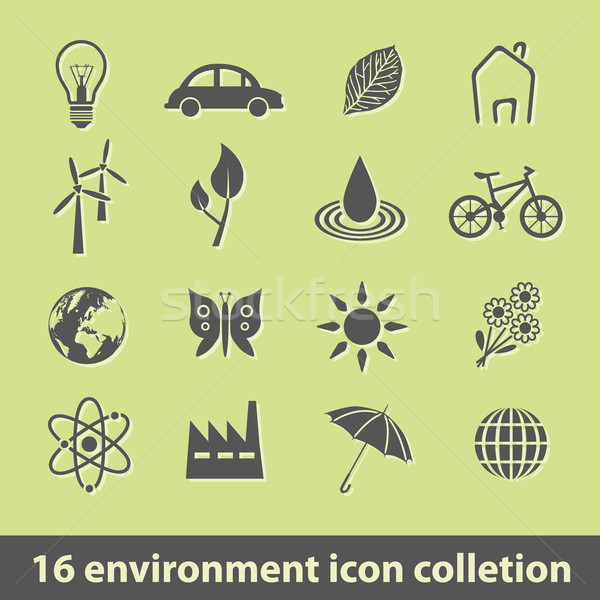 environment icons Stock photo © glorcza