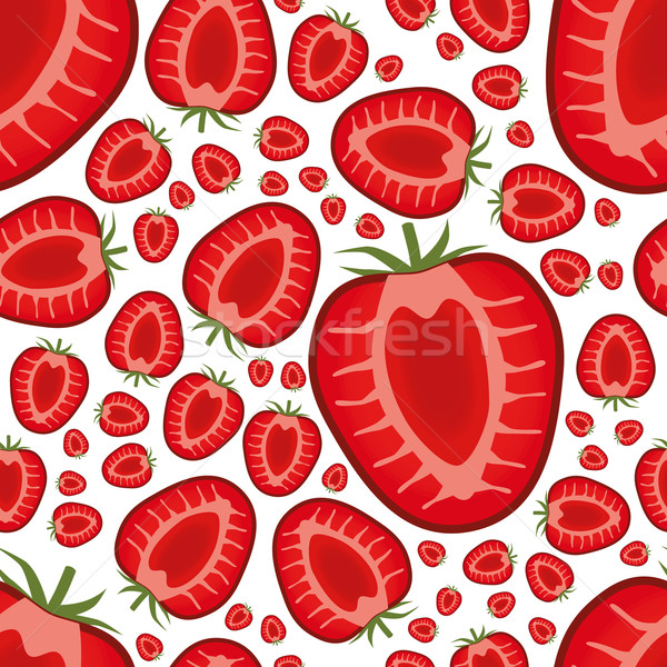 Erdbeere Muster Obst Stoff Tapete Stock foto © glorcza