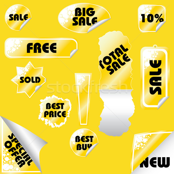 Verkauf Etiketten gelb Business abstrakten Laden Stock foto © glorcza