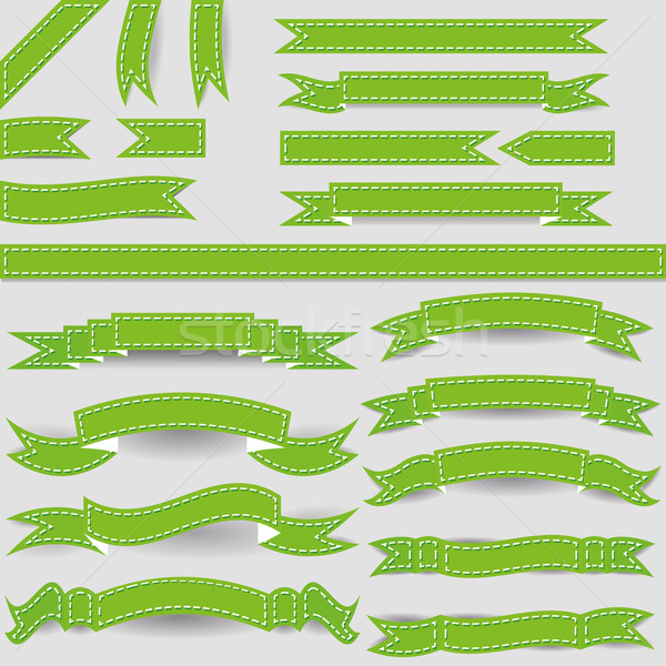ストックフォト: 緑 · セット · 紙 · デザイン · フラグ