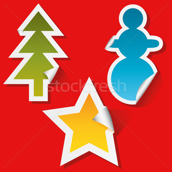 christmas stickers Stock photo © glorcza
