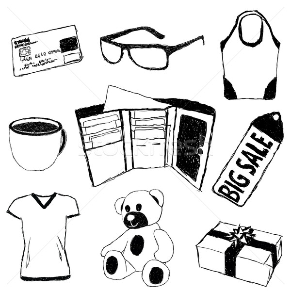 doodle pictures with shopping theme Stock photo © glorcza