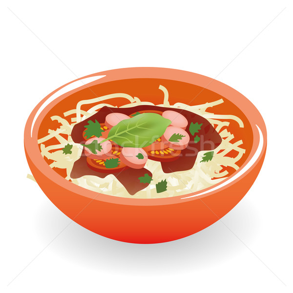 Stockfoto: Spaghetti · voedsel · eten · lunch · maaltijd · schotel