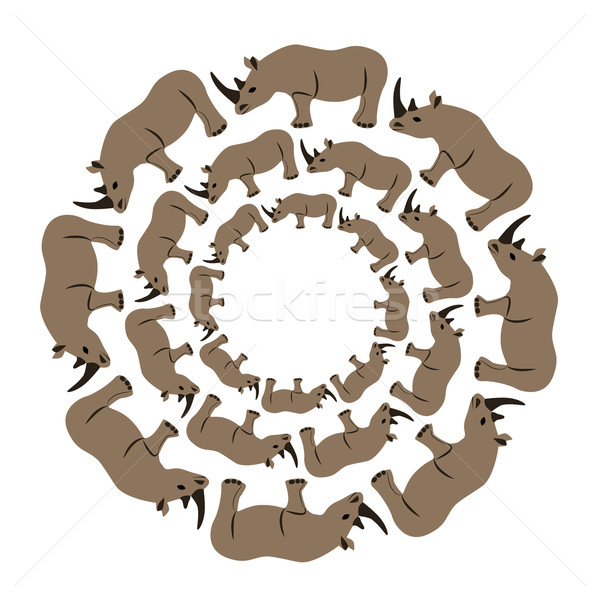 Círculo crianças selva animal desenho animado africano Foto stock © glorcza