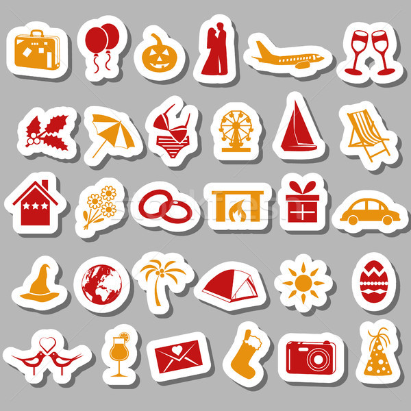 Stock photo: holiday and events stickers