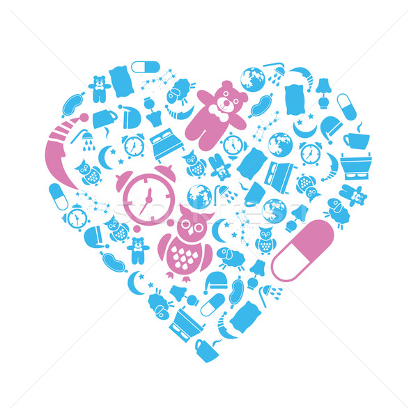 sleep icons in heart Stock photo © glorcza