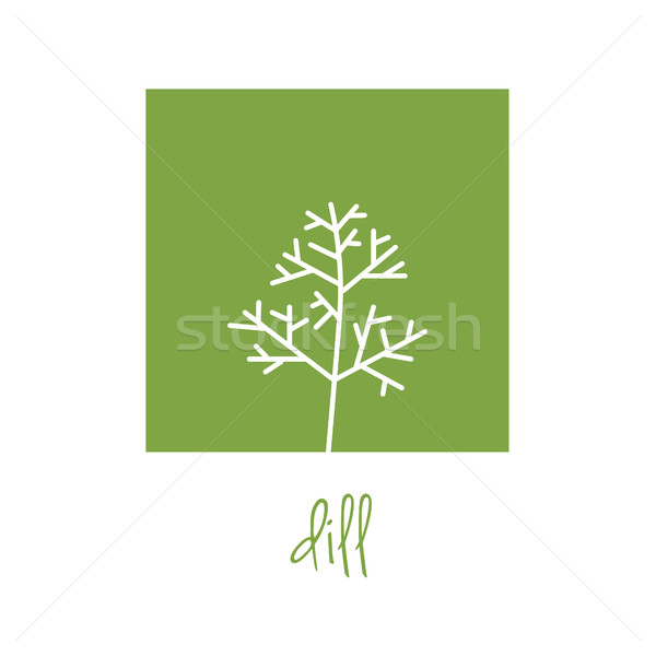 dill icon on green square Stock photo © glorcza