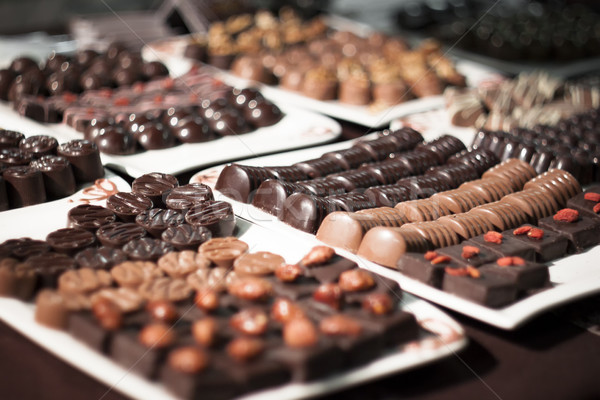 lot of variety chocolate pralines Stock photo © glorcza