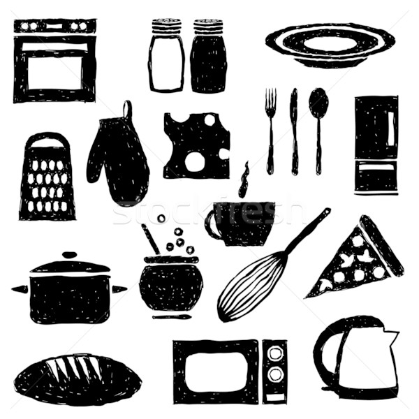 doodle kitchen images Stock photo © glorcza