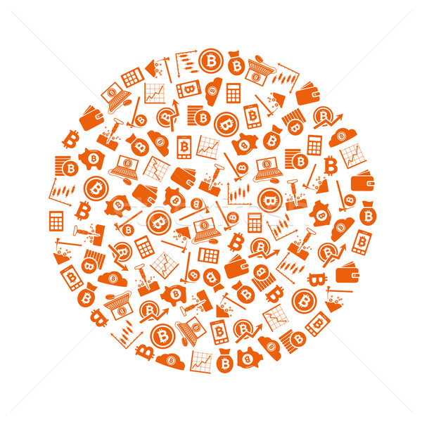 bitcoin icons in circle Stock photo © glorcza