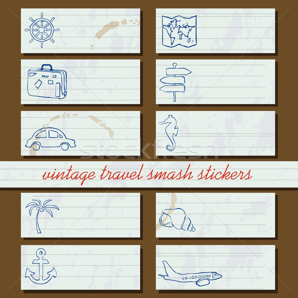 vintage travel smash stickers Stock photo © glorcza