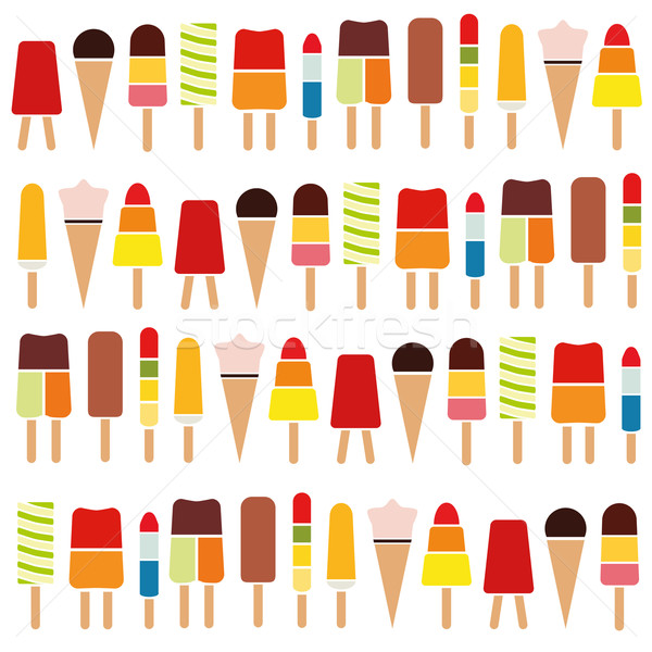Stock photo: popsicle seamless pattern