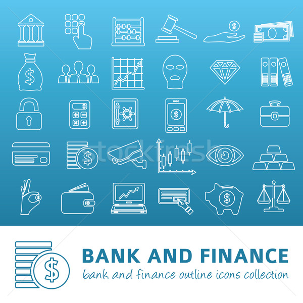 Bank Finanzierung Gliederung Symbole Geld Design Stock foto © glorcza