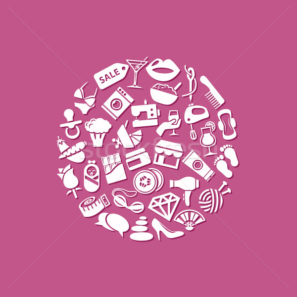 women icons in circle Stock photo © glorcza