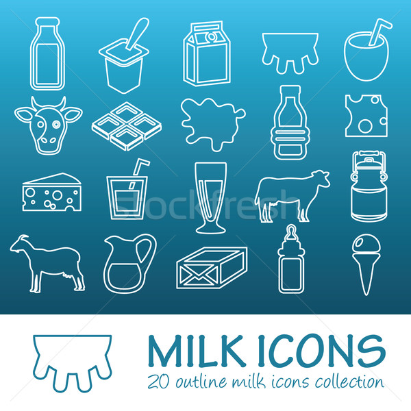 outline milk icons Stock photo © glorcza